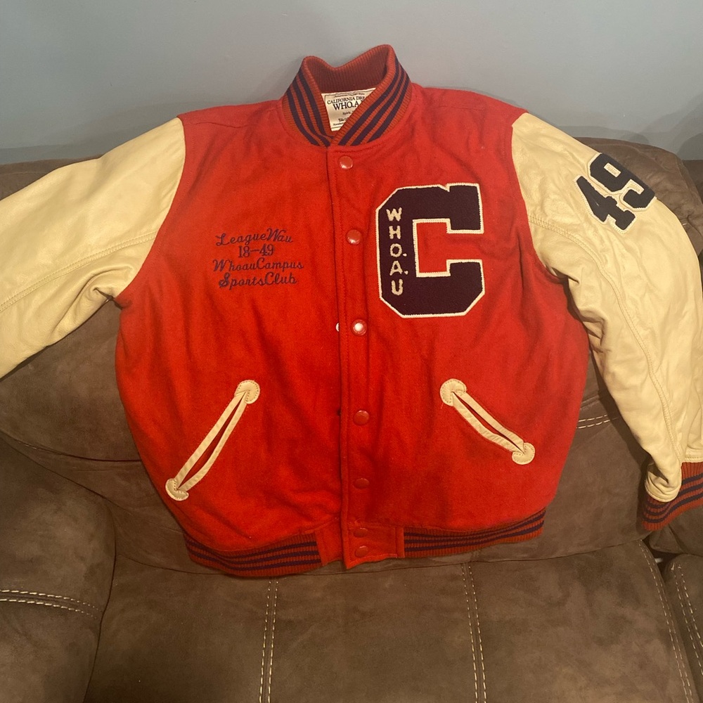 Vintage American village WHO.A.U varsity jacket